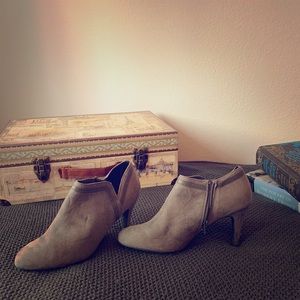 Gray Suede Ankle Booties 🌿